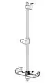 Wandstange in schlichter Form, aus Metall mit verchromter Oberfläche. Sie ist für die Montage an Wänden konzipiert und trägt das HANSABASICJET-Design.